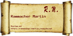 Rammacher Martin névjegykártya