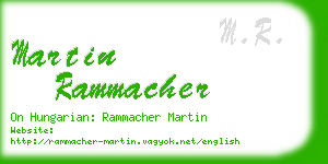 martin rammacher business card